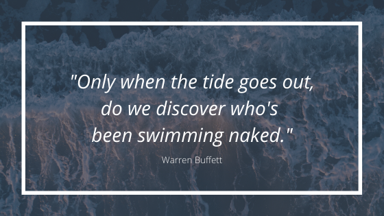 Warren Buffett quote - when the tide goes out